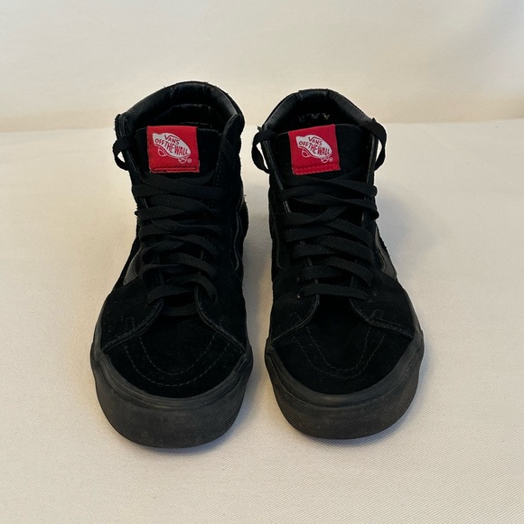 !! SOLD !! Black Vans Sk8 Hi shoes, very lightly worn Unisex Men’s 7/womens 8.5 - Picture 4 of 8
